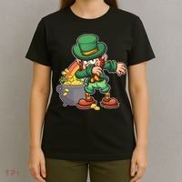 St Patricks Day Dabbing Leprechaun Pot Of Gold T-Shirt thumb 4