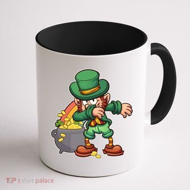 St Patricks Day Dabbing Leprechaun Pot Of Gold Coffee Mug back