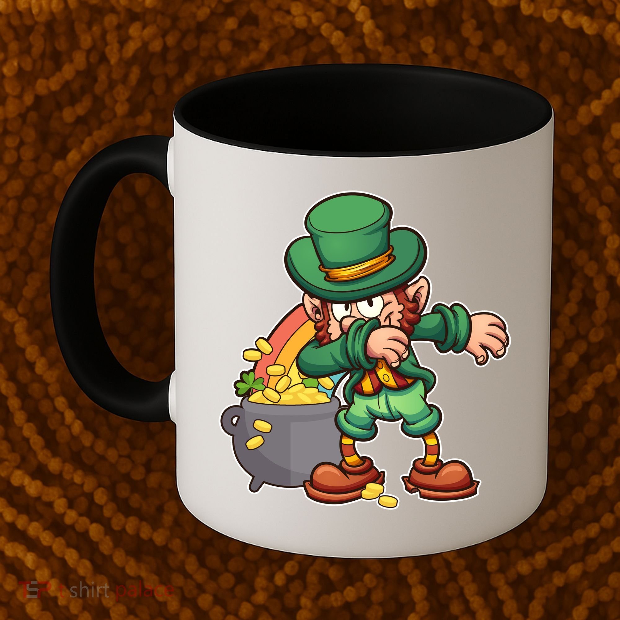 St Patricks Day Dabbing Leprechaun Pot Of Gold Coffee Mug