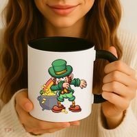 St Patricks Day Dabbing Leprechaun Pot Of Gold Coffee Mug thumb 3