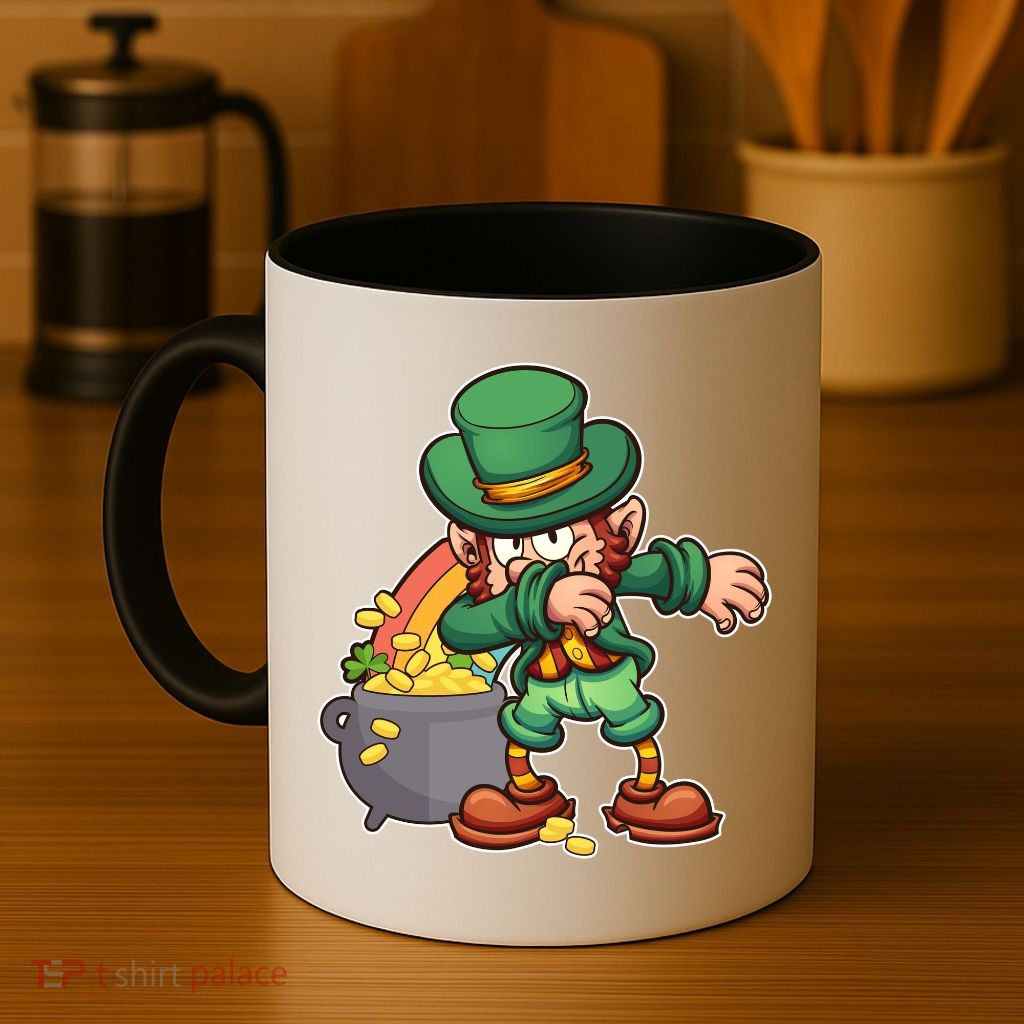 St Patricks Day Dabbing Leprechaun Pot Of Gold Coffee Mug