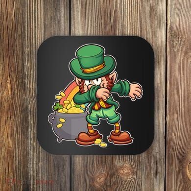 St Patricks Day Dabbing Leprechaun Pot Of Gold Coaster