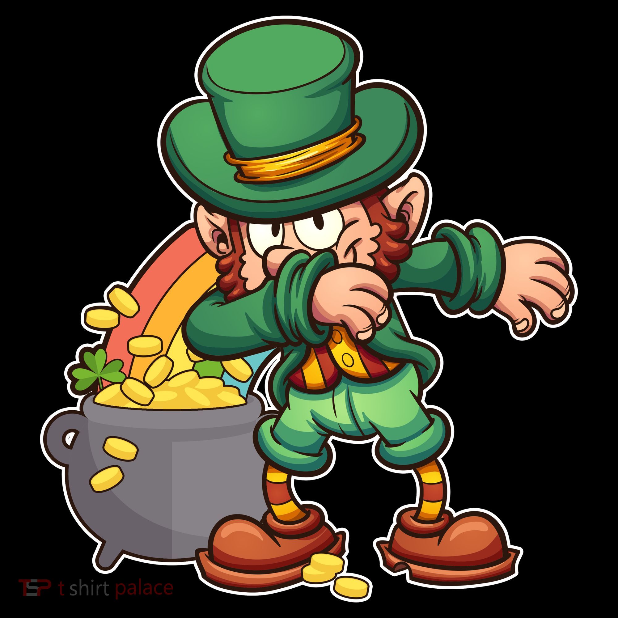 St Patricks Day Dabbing Leprechaun Pot Of Gold Coaster