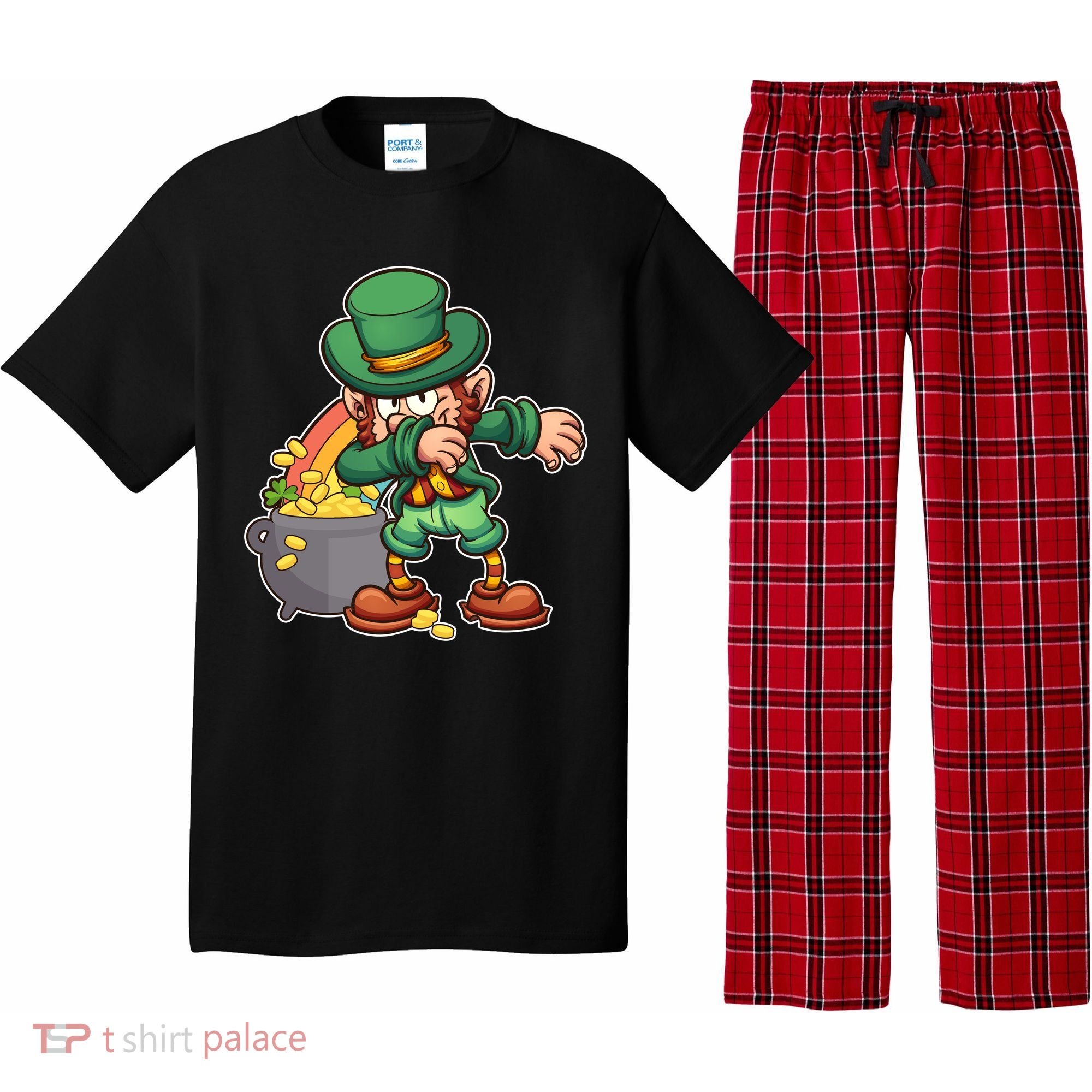 St Patricks Day Dabbing Leprechaun Pot Of Gold Pajama Set