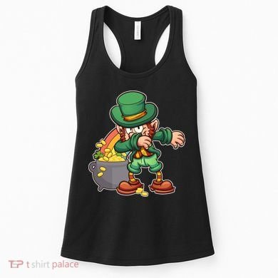 St Patricks Day Dabbing Leprechaun Pot Of Gold Women's Tank Top