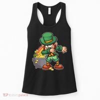 St Patricks Day Dabbing Leprechaun Pot Of Gold Women's Tank Top thumb 0