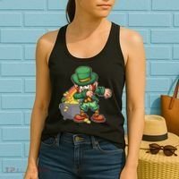 St Patricks Day Dabbing Leprechaun Pot Of Gold Women's Tank Top thumb 2