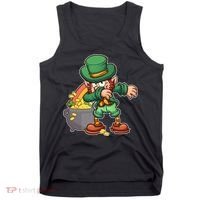 St Patricks Day Dabbing Leprechaun Pot Of Gold Tank Top thumb 0