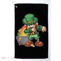 St Patricks Day Dabbing Leprechaun Pot Of Gold Golf Towel thumb 0