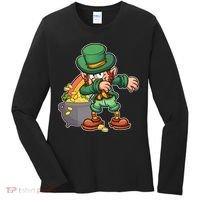 St Patricks Day Dabbing Leprechaun Pot Of Gold Women's Long Sleeve Shirt thumb 0