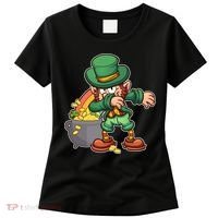 St Patricks Day Dabbing Leprechaun Pot Of Gold Women's T-Shirt thumb 0