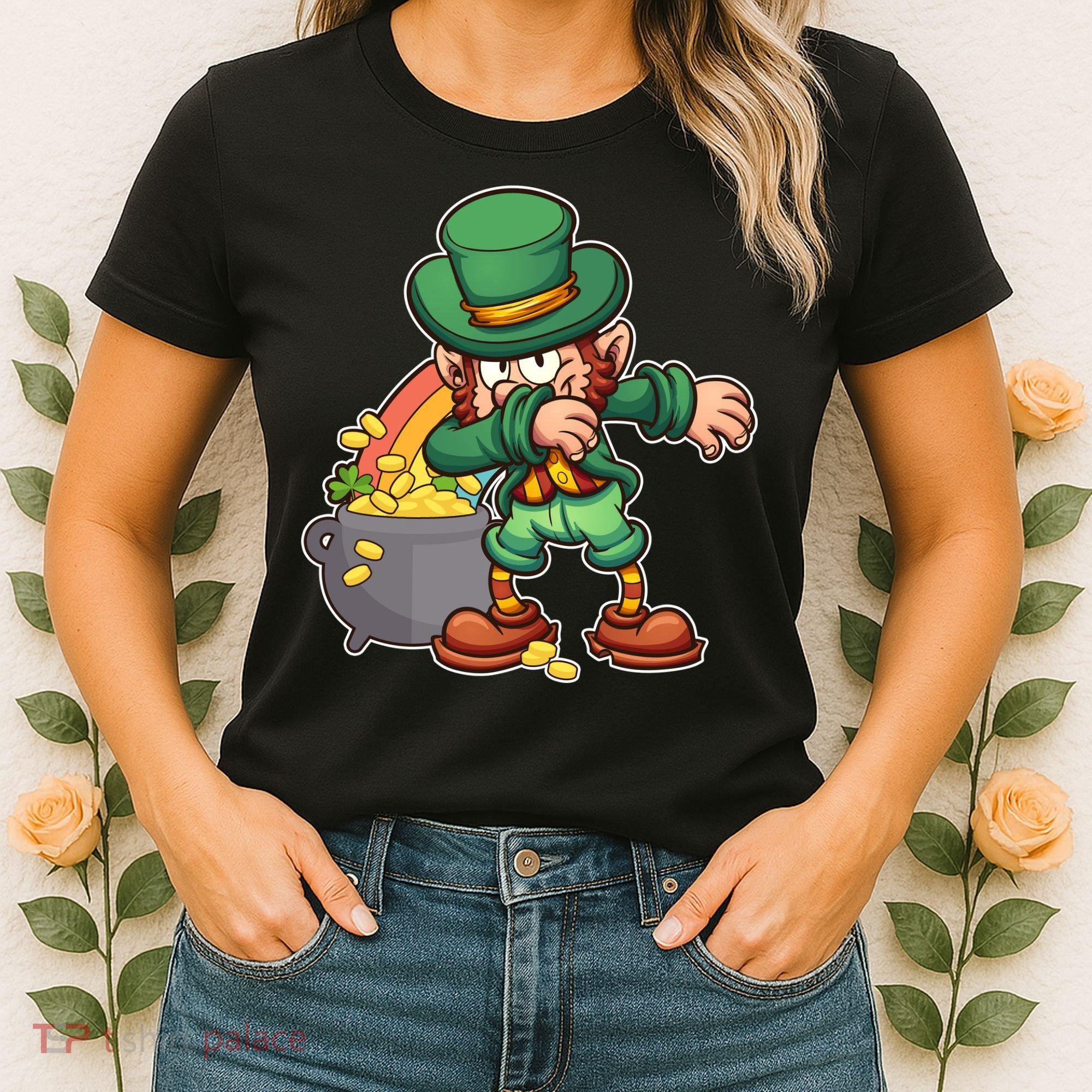 St Patricks Day Dabbing Leprechaun Pot Of Gold Women's T-Shirt