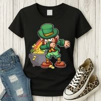 St Patricks Day Dabbing Leprechaun Pot Of Gold Women's T-Shirt thumb 3