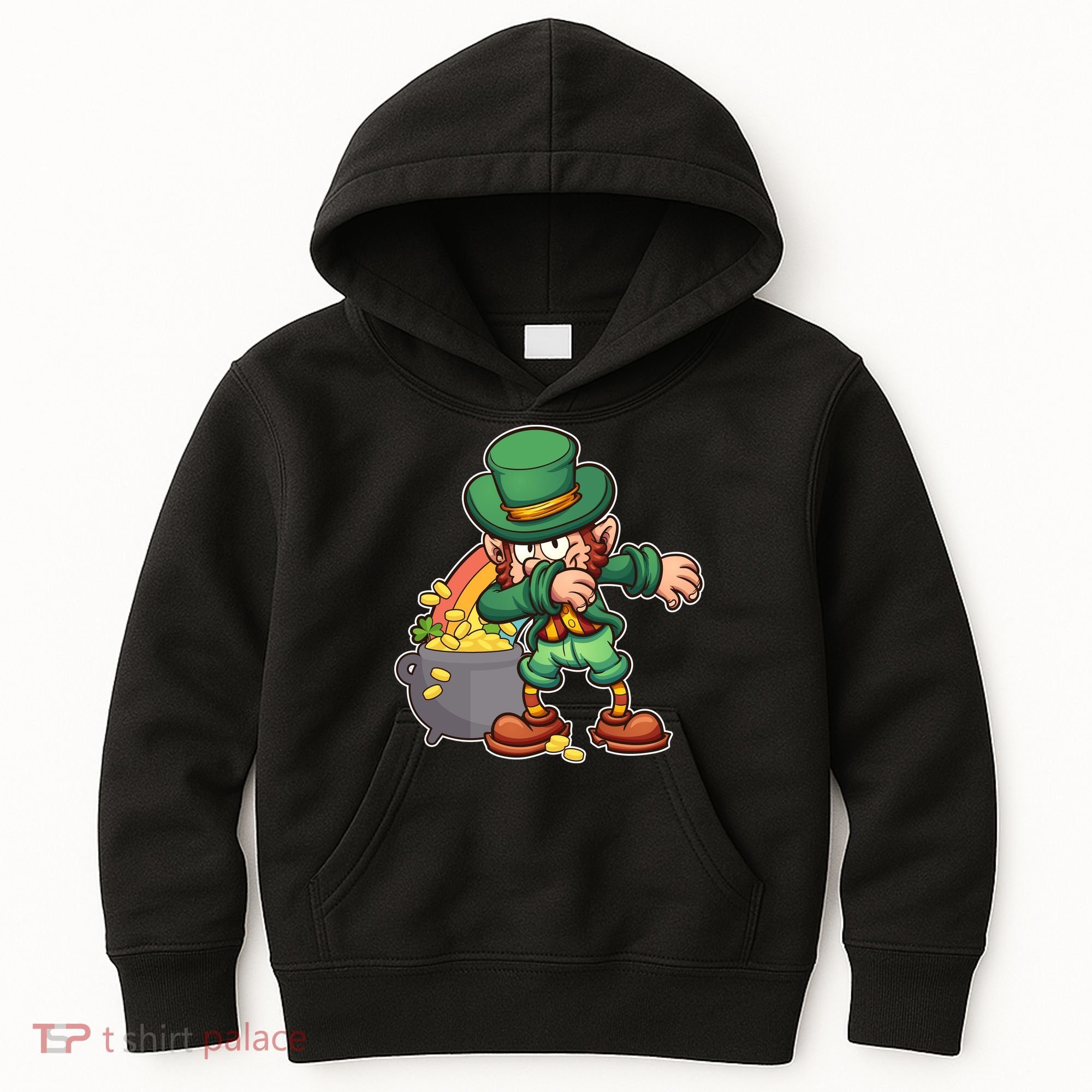 St Patricks Day Dabbing Leprechaun Pot Of Gold Kids Hoodie