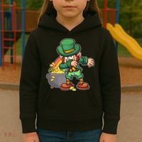 St Patricks Day Dabbing Leprechaun Pot Of Gold Kids Hoodie thumb 3
