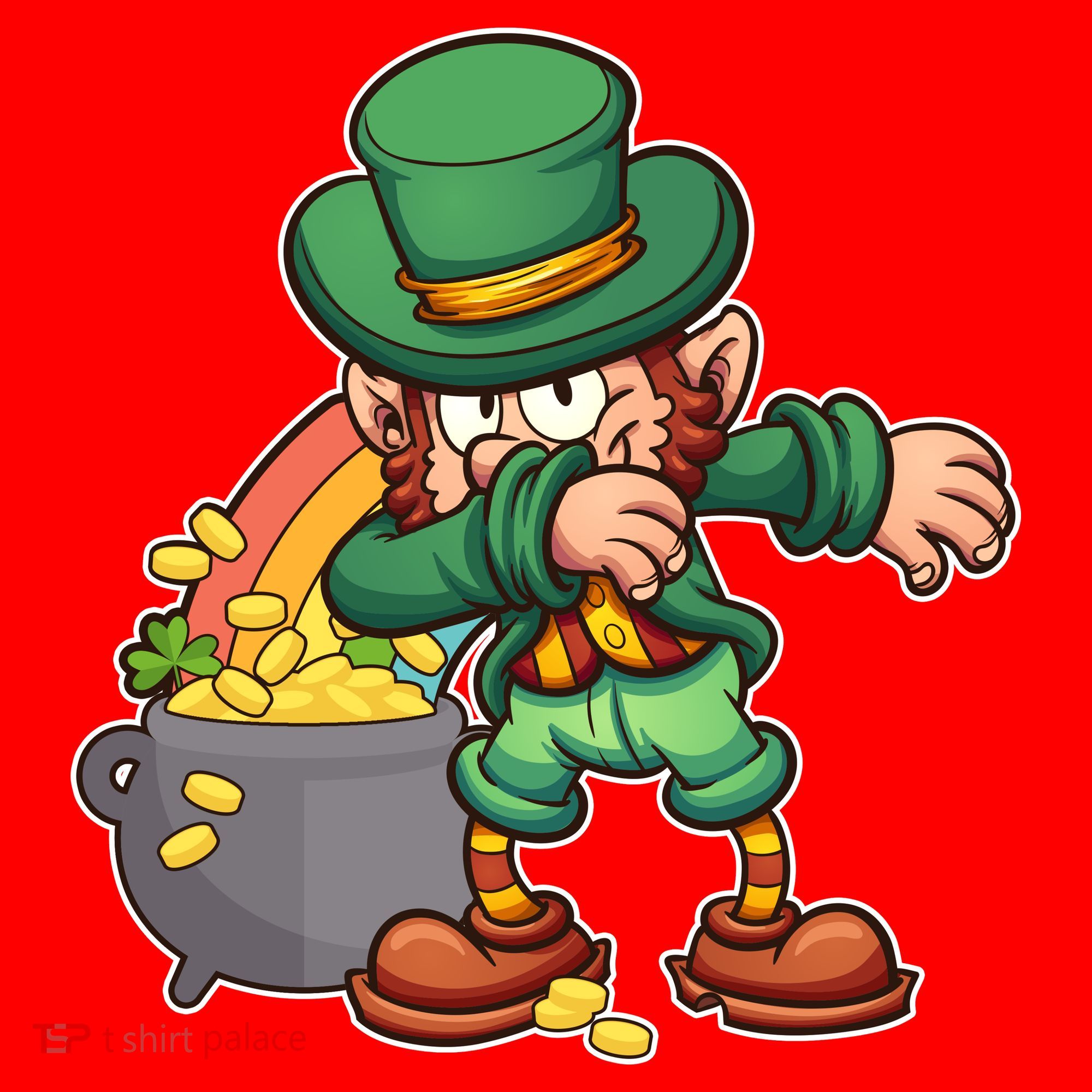 St Patricks Day Dabbing Leprechaun Pot Of Gold Santa Hat