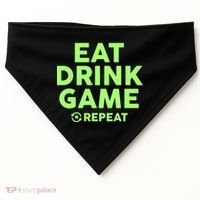 St Patrick's Day Eat Drink Game Repeat USA-Made Doggie Bandana thumb 0