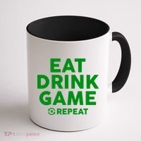 St Patrick's Day Eat Drink Game Repeat Coffee Mug thumb 1