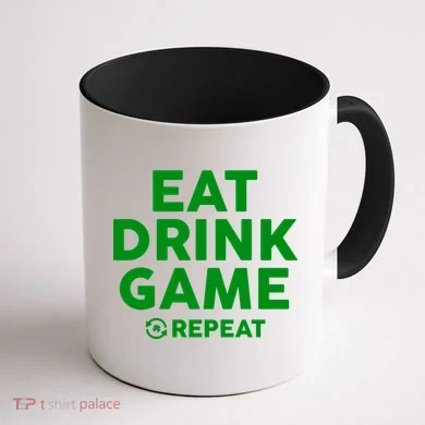 St Patrick's Day Eat Drink Game Repeat Coffee Mug back