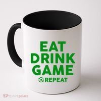 St Patrick's Day Eat Drink Game Repeat Coffee Mug thumb 0