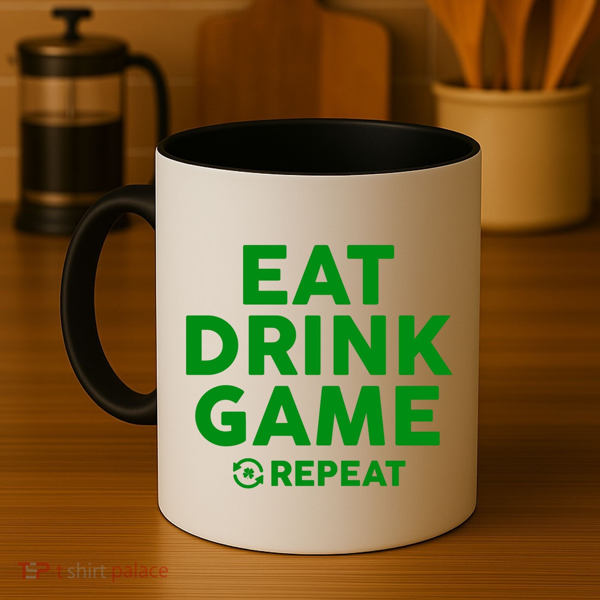 St Patrick's Day Eat Drink Game Repeat Coffee Mug