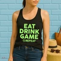 St Patrick's Day Eat Drink Game Repeat Women's Tank Top thumb 2