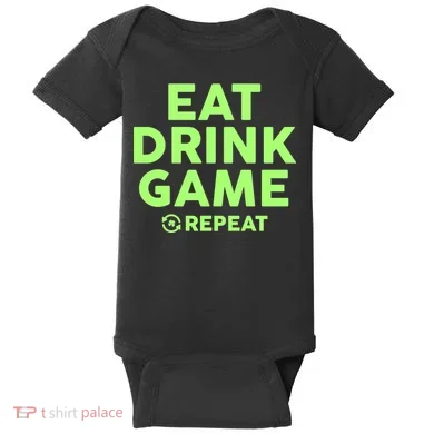 St Patrick's Day Eat Drink Game Repeat Baby Bodysuit
