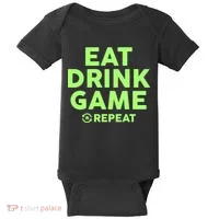 St Patrick's Day Eat Drink Game Repeat Baby Bodysuit thumb 0