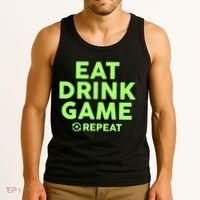 St Patrick's Day Eat Drink Game Repeat Tank Top thumb 3