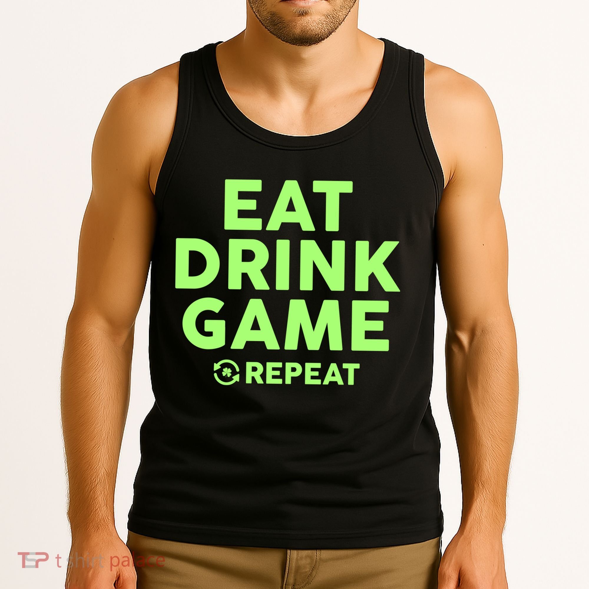 St Patrick's Day Eat Drink Game Repeat Tank Top