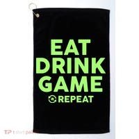 St Patrick's Day Eat Drink Game Repeat Golf Towel thumb 0