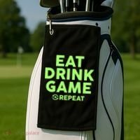 St Patrick's Day Eat Drink Game Repeat Golf Towel thumb 2
