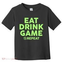 St Patrick's Day Eat Drink Game Repeat Toddler T-Shirt thumb 0