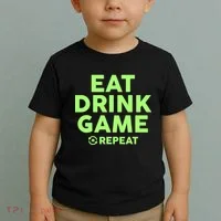 St Patrick's Day Eat Drink Game Repeat Toddler T-Shirt thumb 2