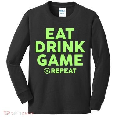 St Patrick's Day Eat Drink Game Repeat Kids Long Sleeve Shirt
