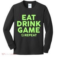 St Patrick's Day Eat Drink Game Repeat Kids Long Sleeve Shirt thumb 0
