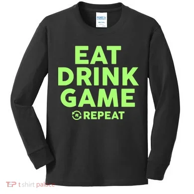 St Patrick's Day Eat Drink Game Repeat Kids Long Sleeve Shirt
