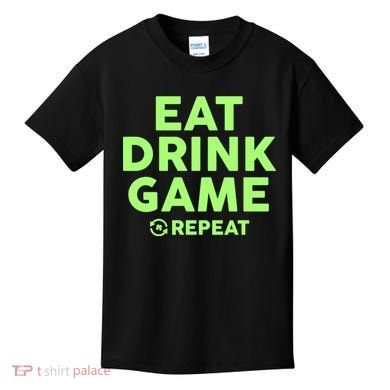 St Patrick's Day Eat Drink Game Repeat Kids T-Shirt