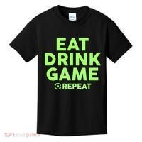 St Patrick's Day Eat Drink Game Repeat Kids T-Shirt thumb 0