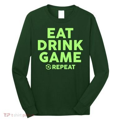 St Patrick's Day Eat Drink Game Repeat Long Sleeve Shirt