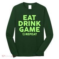 St Patrick's Day Eat Drink Game Repeat Long Sleeve Shirt thumb 0