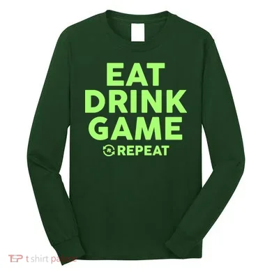 St Patrick's Day Eat Drink Game Repeat Long Sleeve Shirt