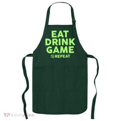 St Patrick's Day Eat Drink Game Repeat Apron