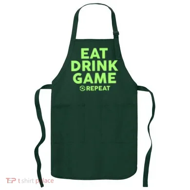 St Patrick's Day Eat Drink Game Repeat Apron