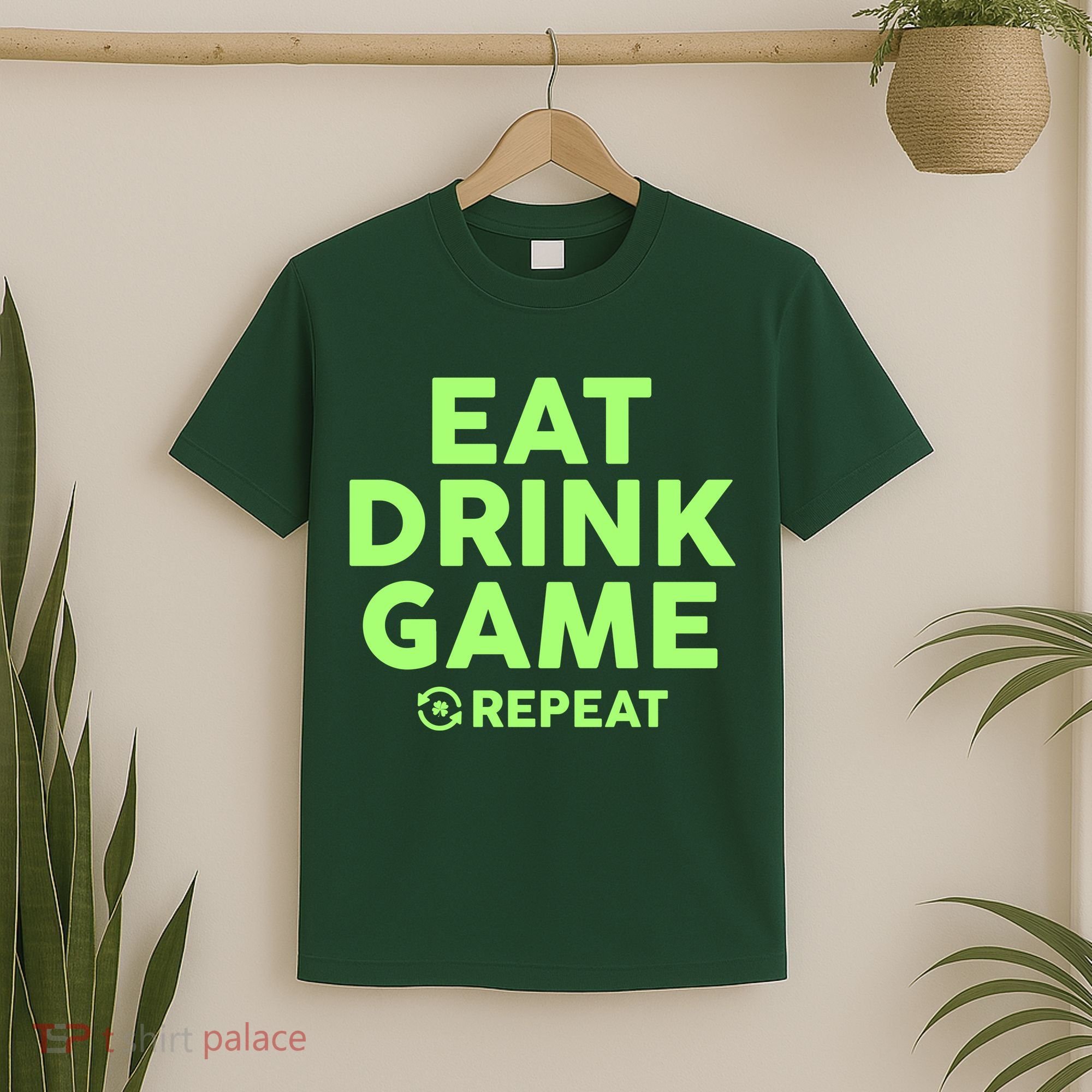 St Patrick's Day Eat Drink Game Repeat T-Shirt