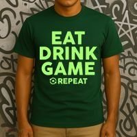St Patrick's Day Eat Drink Game Repeat T-Shirt thumb 3