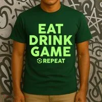 St Patrick's Day Eat Drink Game Repeat T-Shirt thumb 3