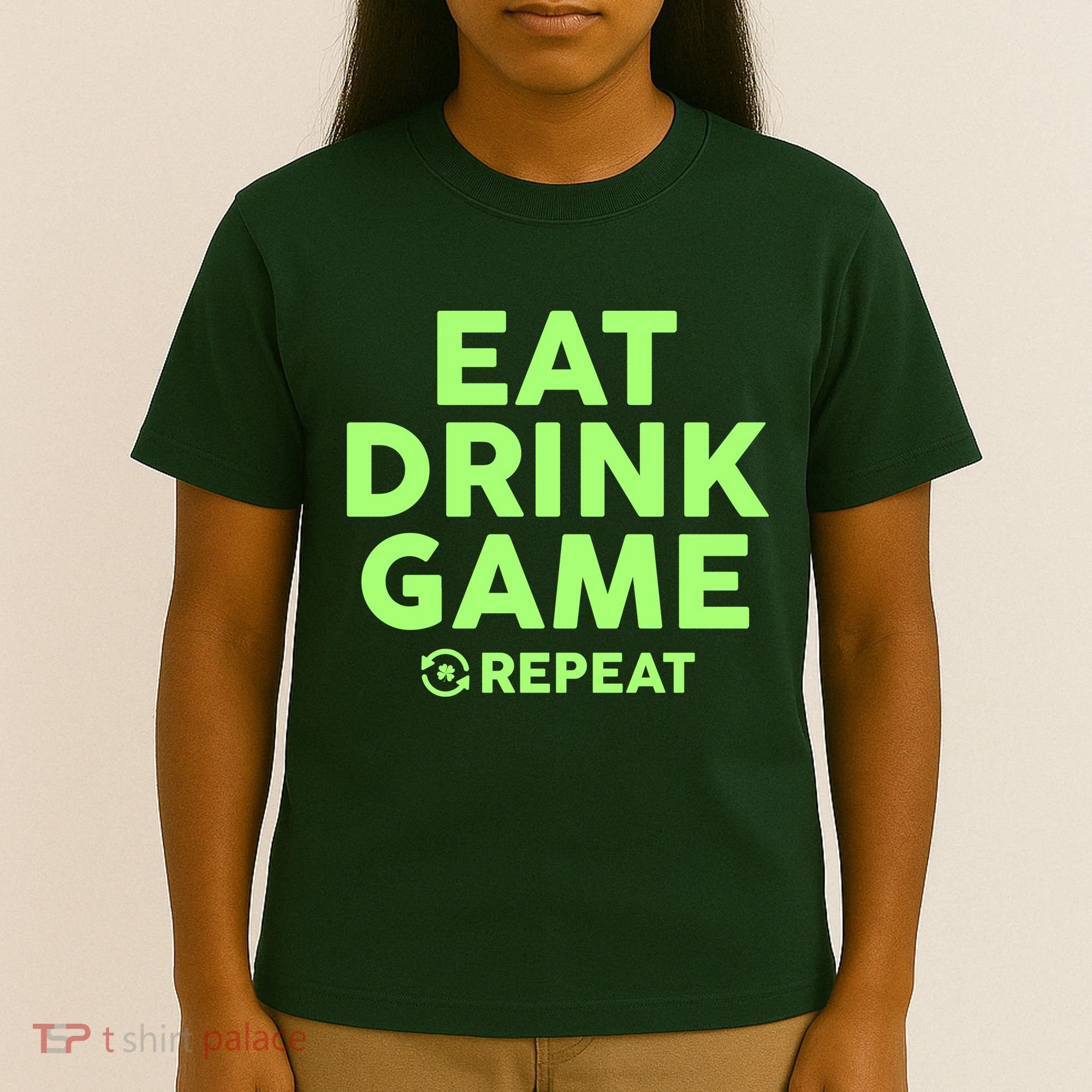 St Patrick's Day Eat Drink Game Repeat T-Shirt