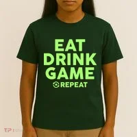 St Patrick's Day Eat Drink Game Repeat T-Shirt thumb 4