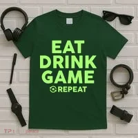 St Patrick's Day Eat Drink Game Repeat T-Shirt thumb 5